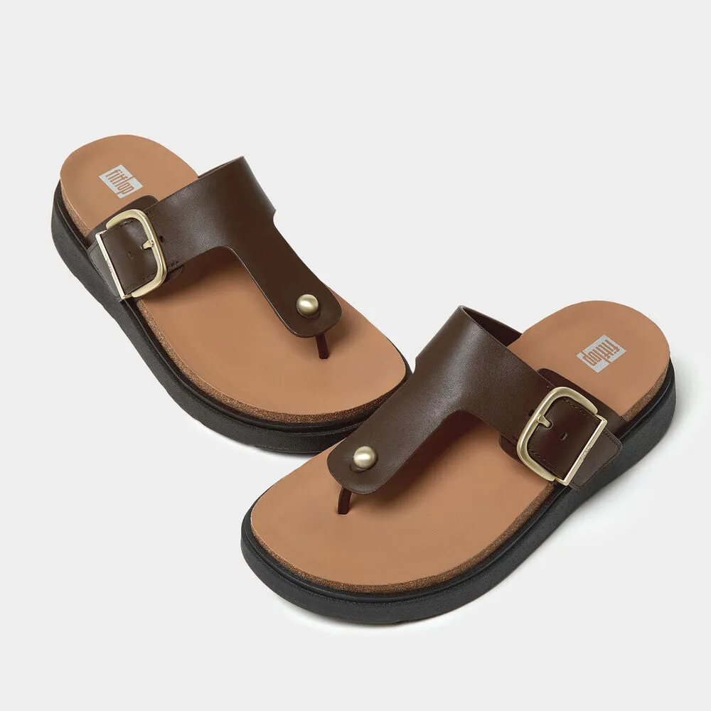 FITFLOP GEN-FF BUCKLE LEATHER TOE-POST SANDALS