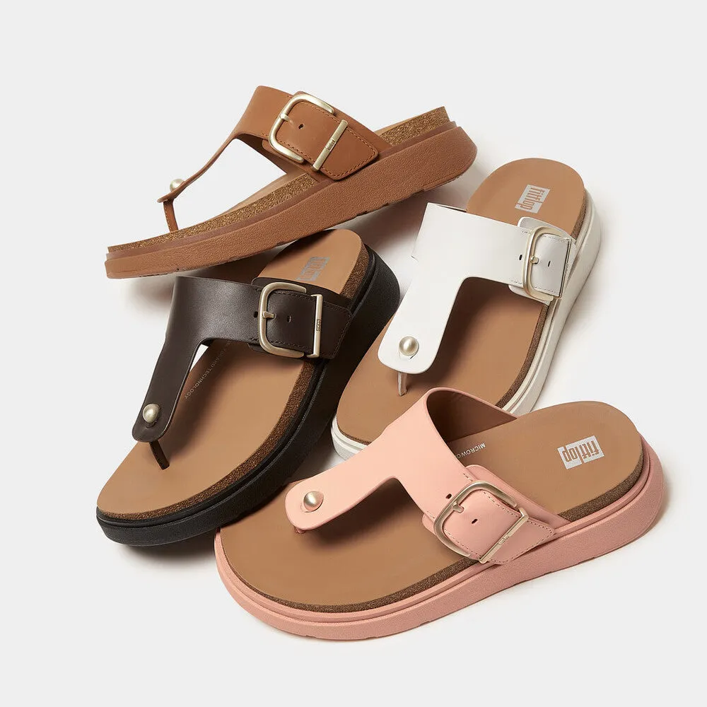 FITFLOP GEN-FF BUCKLE LEATHER TOE-POST SANDALS
