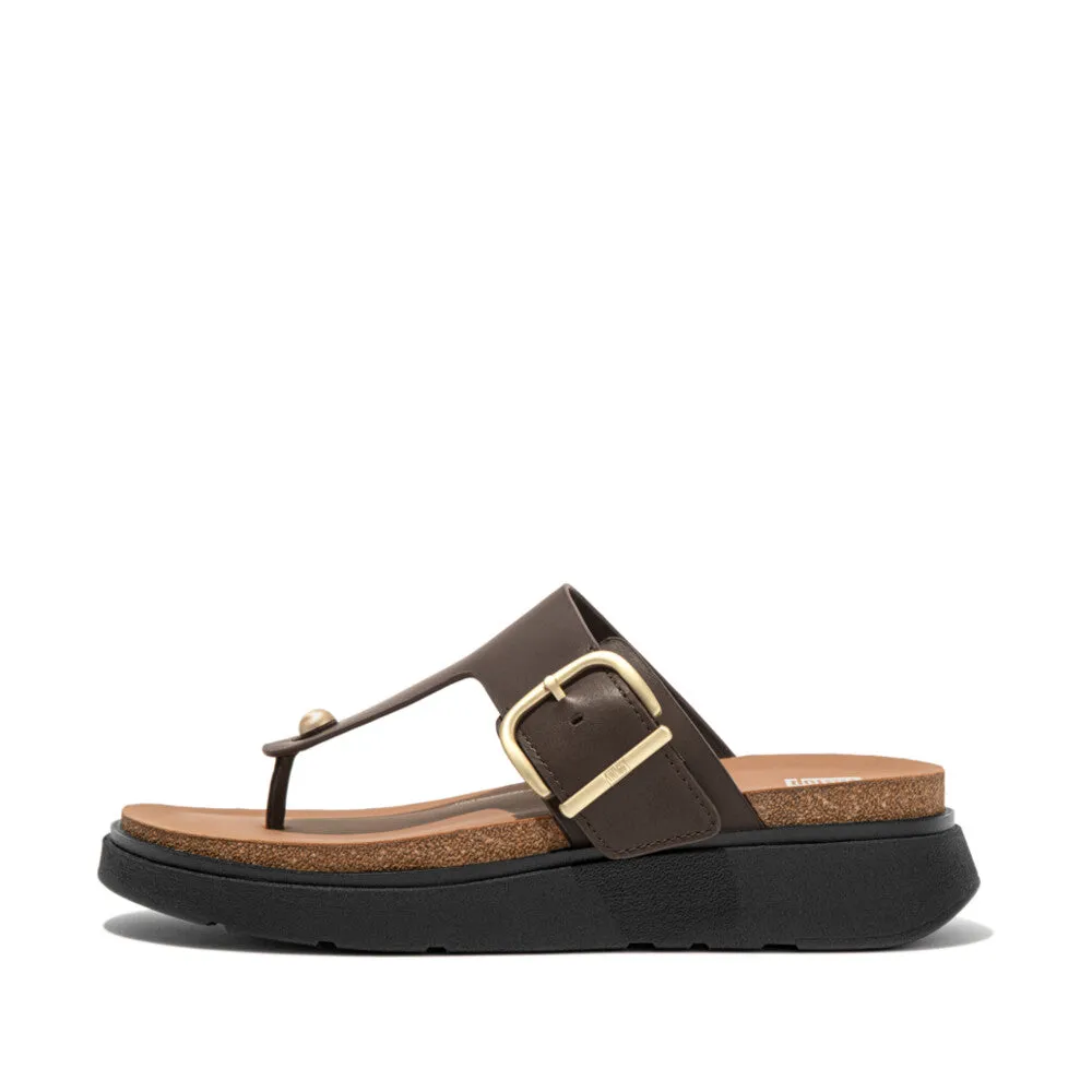 FITFLOP GEN-FF BUCKLE LEATHER TOE-POST SANDALS