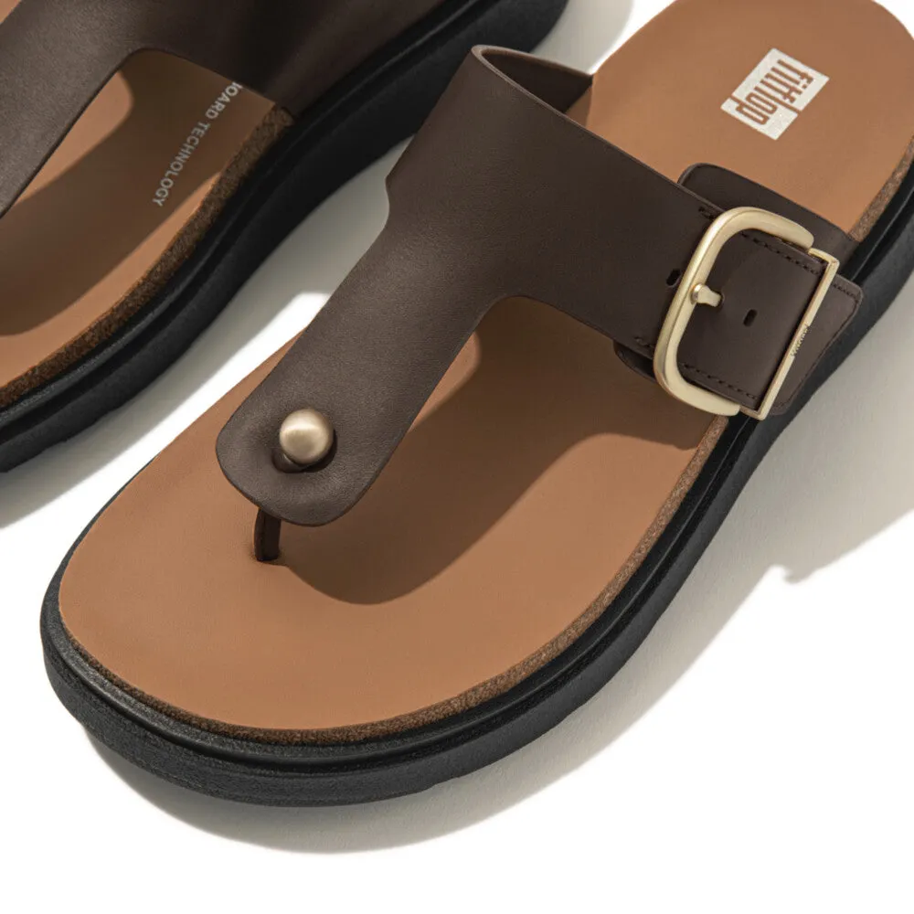 FITFLOP GEN-FF BUCKLE LEATHER TOE-POST SANDALS