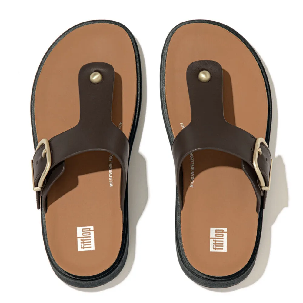 FITFLOP GEN-FF BUCKLE LEATHER TOE-POST SANDALS