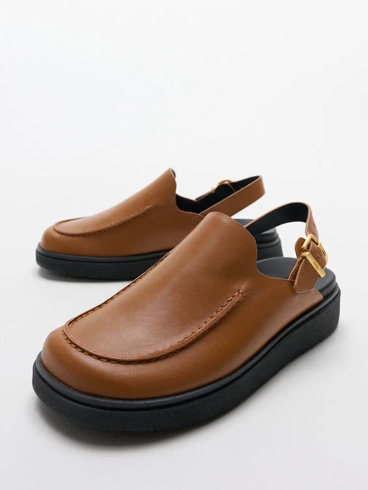 FITFLOP GEN-FF LEATHER BACK-STRAP MOC MULES