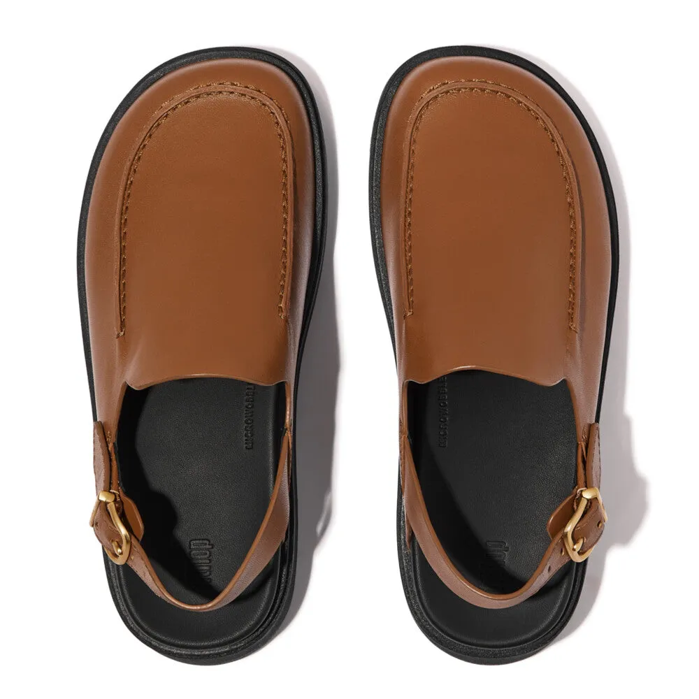 FITFLOP GEN-FF LEATHER BACK-STRAP MOC MULES