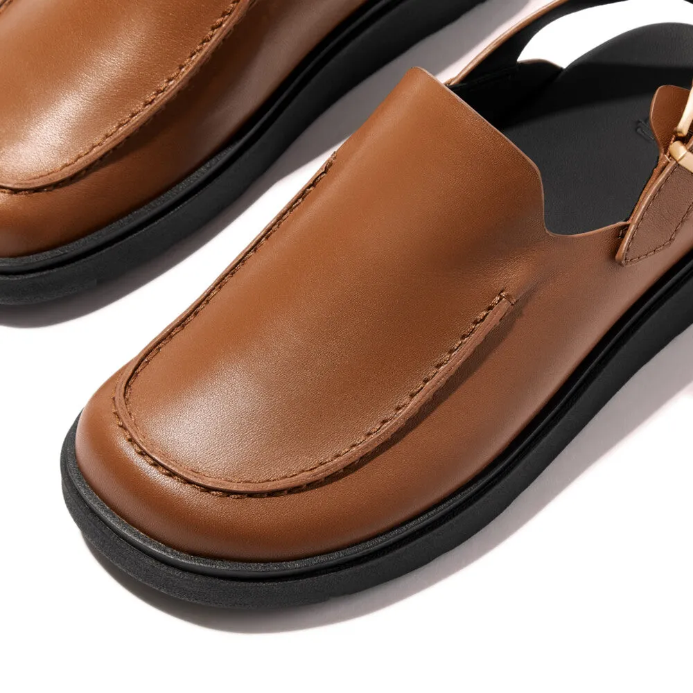 FITFLOP GEN-FF LEATHER BACK-STRAP MOC MULES