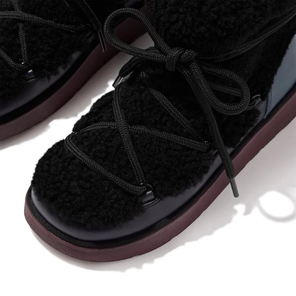 FITFLOP GEN-FF X ROKSANDA CURLY-SHEARLING LACE ANKLE BOOTS