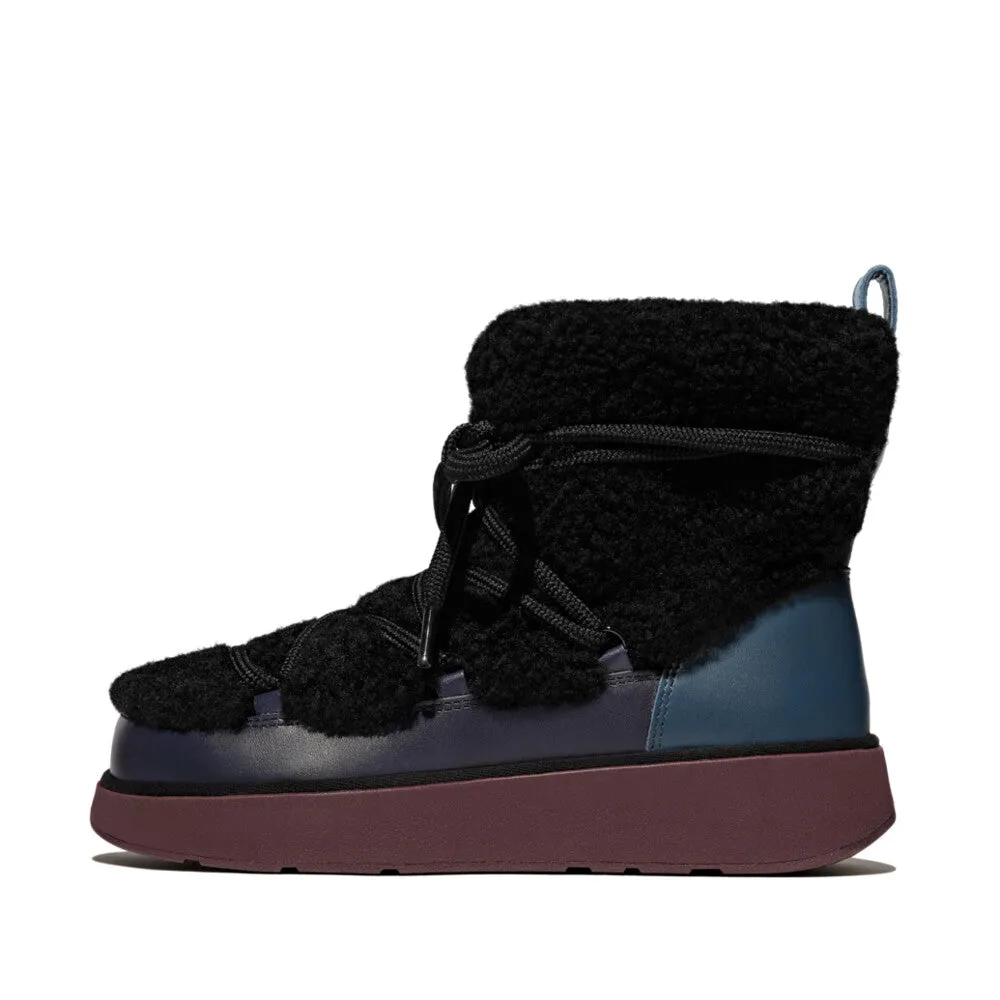 FITFLOP GEN-FF X ROKSANDA CURLY-SHEARLING LACE ANKLE BOOTS