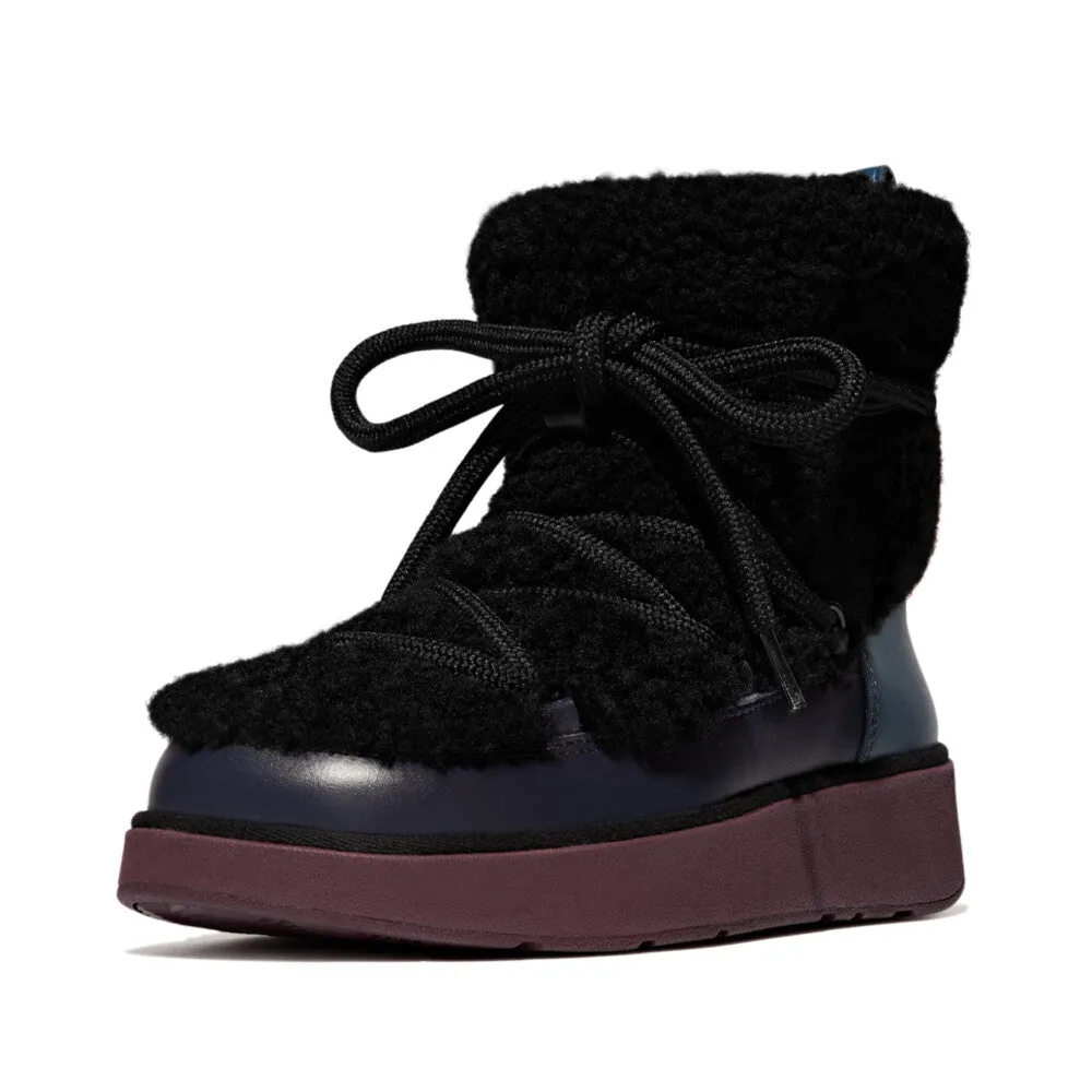 FITFLOP GEN-FF X ROKSANDA CURLY-SHEARLING LACE ANKLE BOOTS
