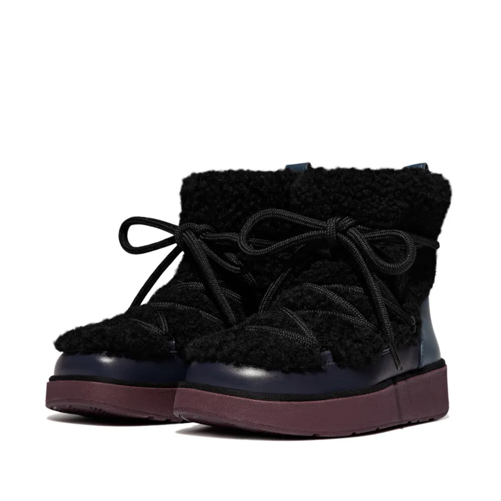 FITFLOP GEN-FF X ROKSANDA CURLY-SHEARLING LACE ANKLE BOOTS