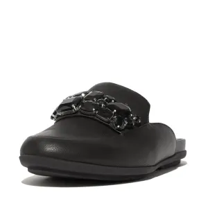 FITFLOP GRACIE JEWEL-DELUXE LEATHER MULES
