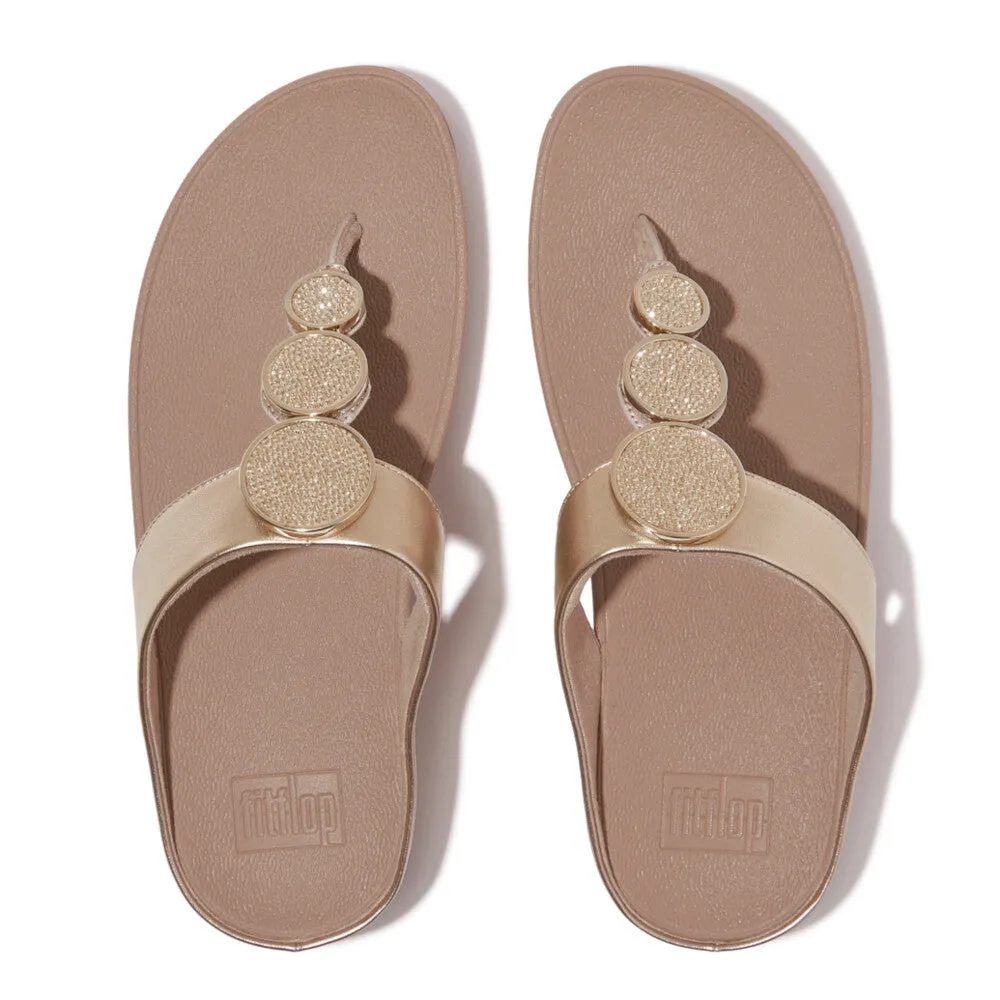 FITFLOP HALO BEAD-CIRCLE METALLIC TOE-POST SANDALS