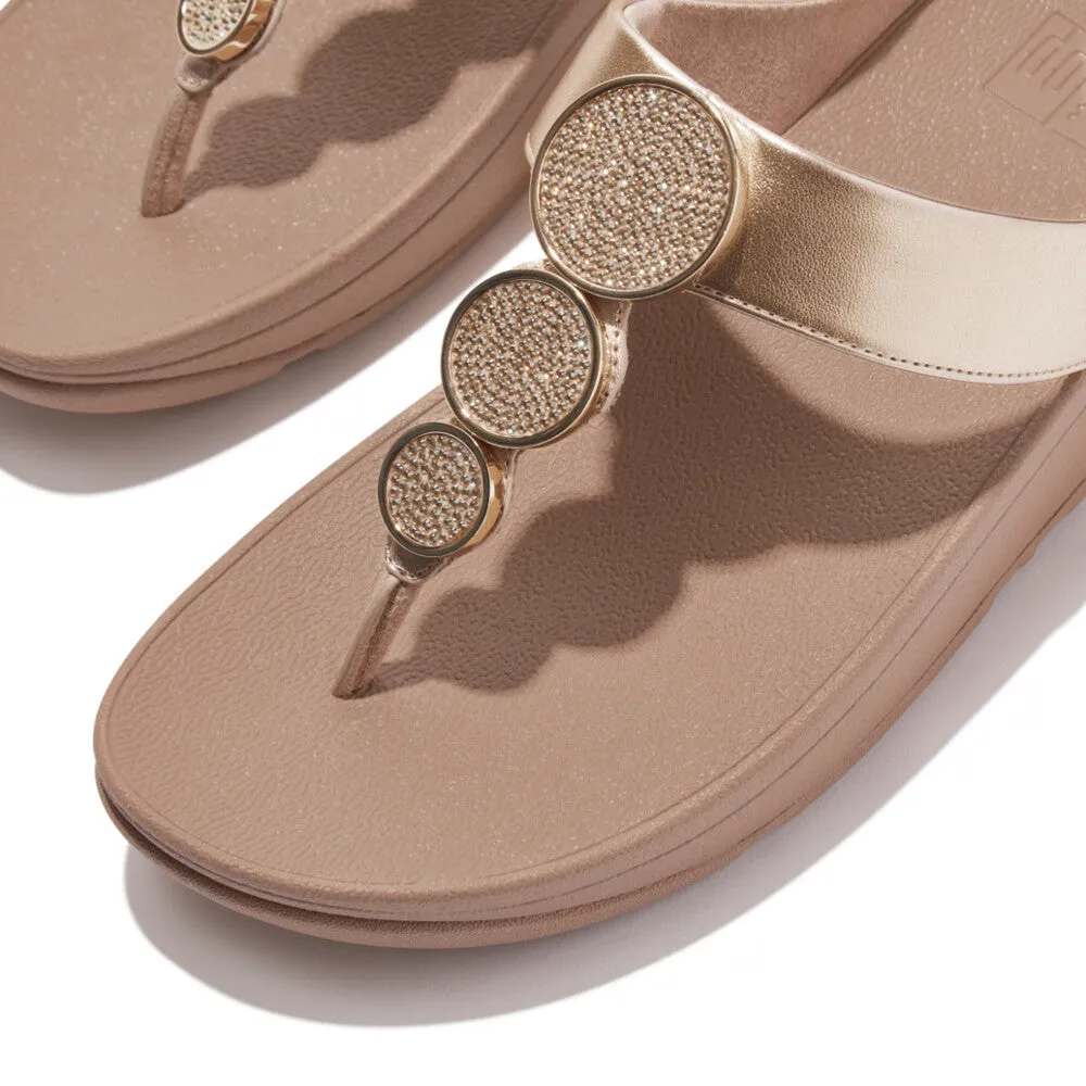 FITFLOP HALO BEAD-CIRCLE METALLIC TOE-POST SANDALS