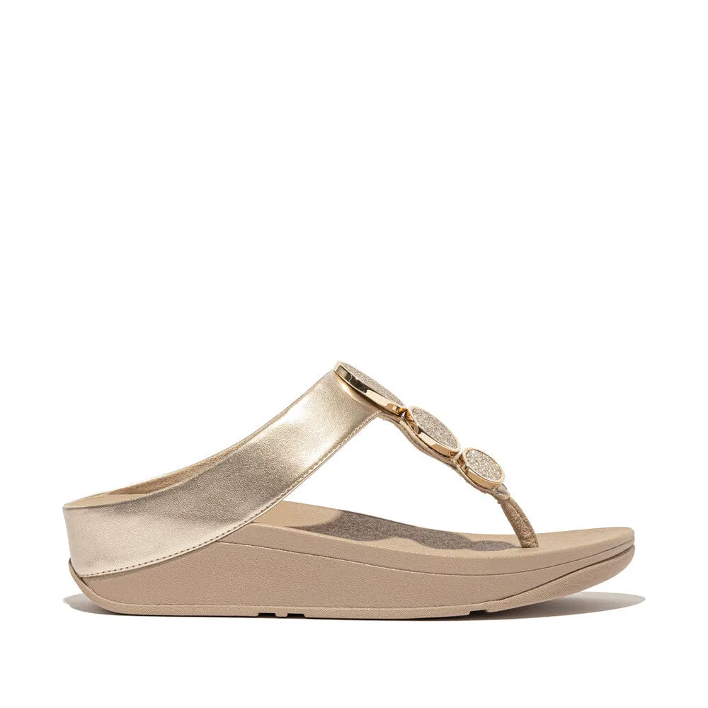 FITFLOP HALO BEAD-CIRCLE METALLIC TOE-POST SANDALS