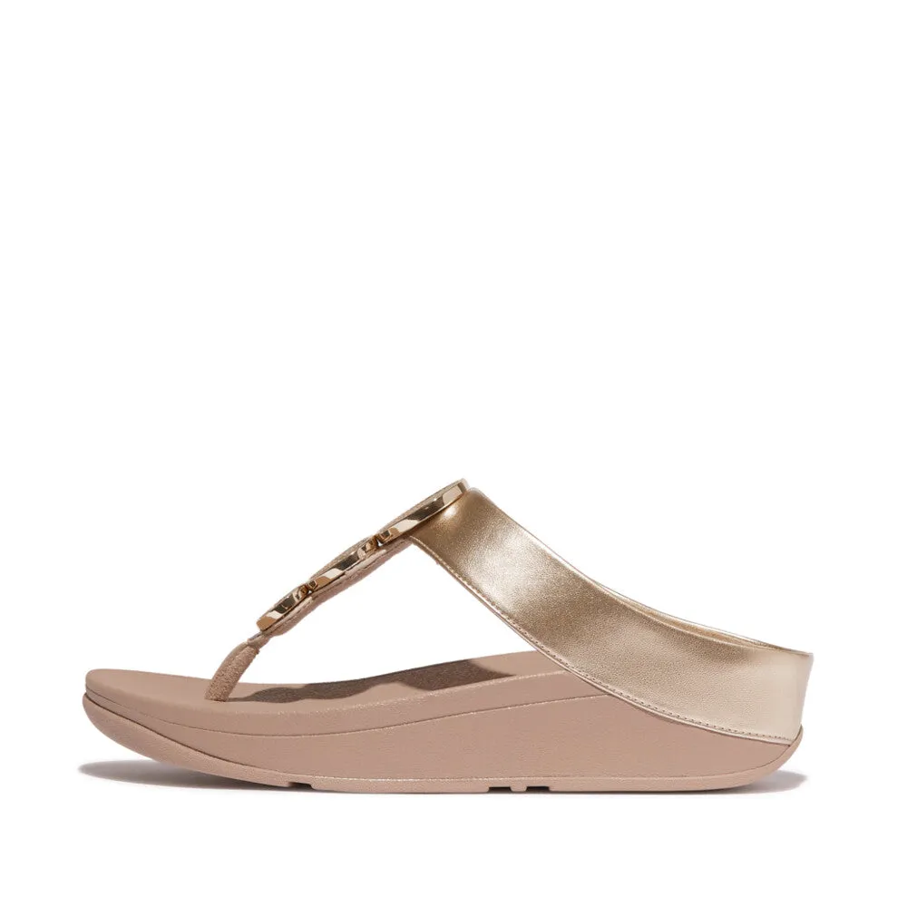 FITFLOP HALO BEAD-CIRCLE METALLIC TOE-POST SANDALS