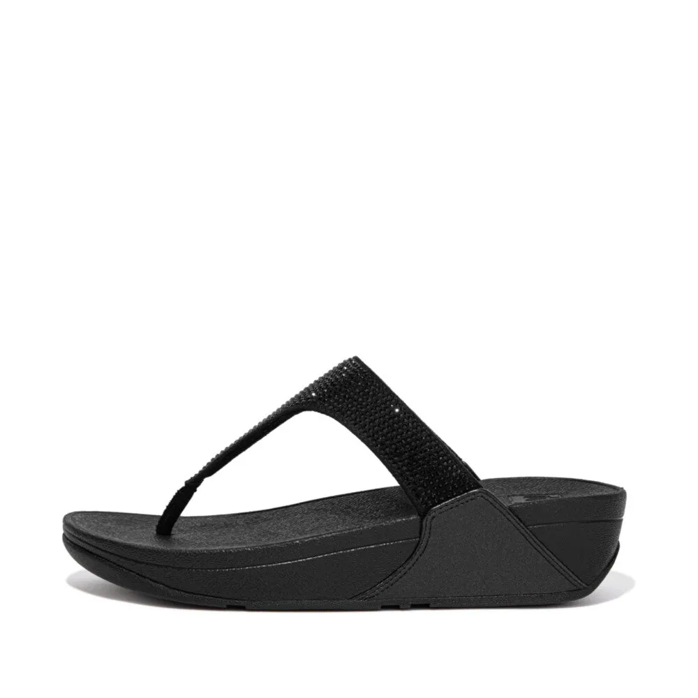 FITFLOP LULU CRYSTAL EMBELLISHED TOE-POST SANDALS
