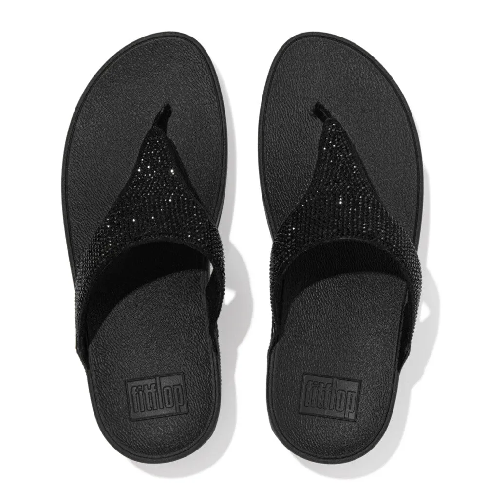 FITFLOP LULU CRYSTAL EMBELLISHED TOE-POST SANDALS