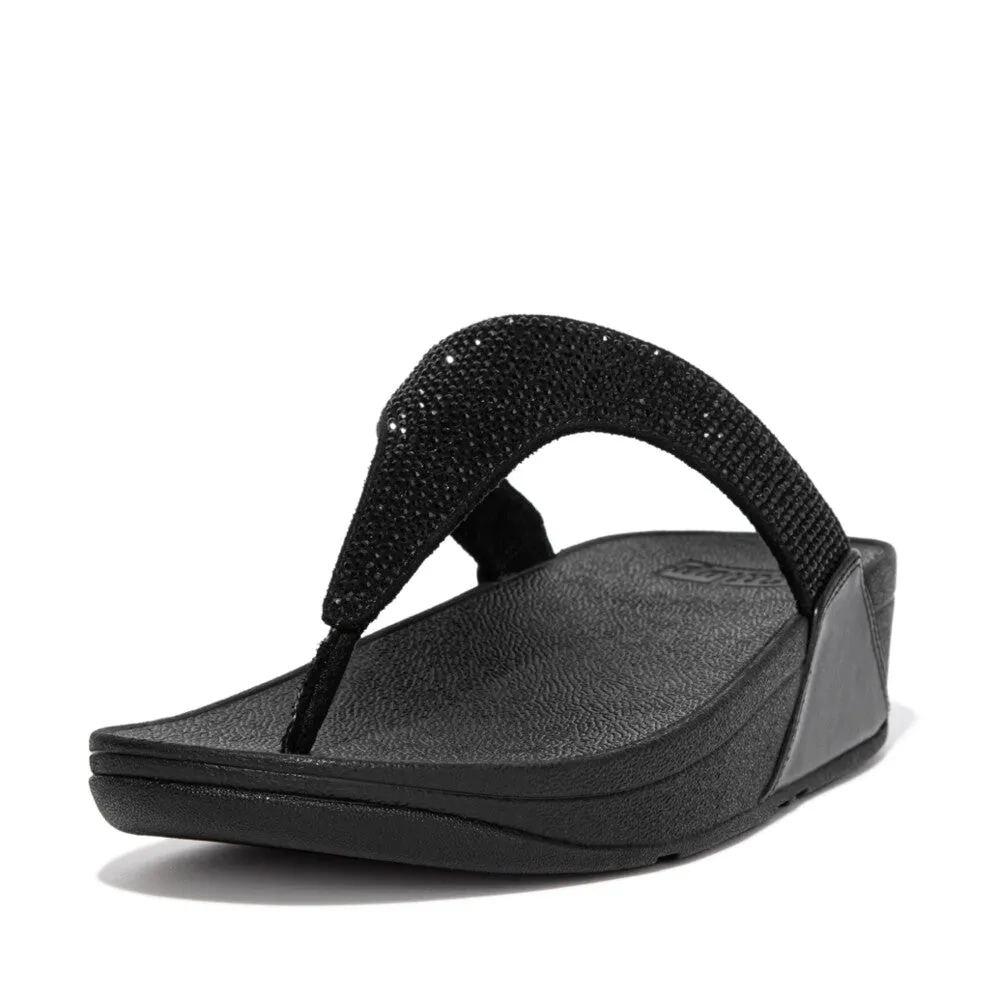 FITFLOP LULU CRYSTAL EMBELLISHED TOE-POST SANDALS