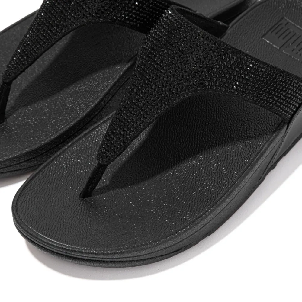FITFLOP LULU CRYSTAL EMBELLISHED TOE-POST SANDALS