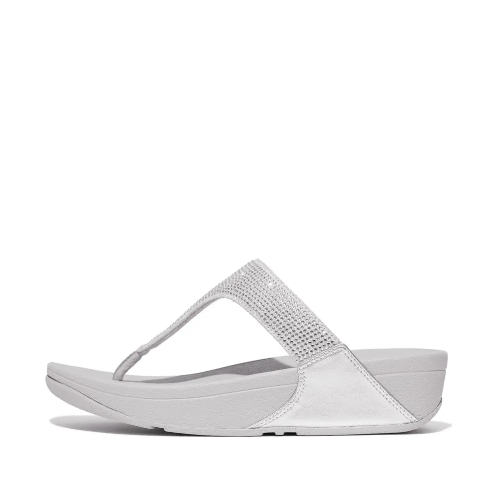FITFLOP LULU CRYSTAL EMBELLISHED TOE-POST SANDALS