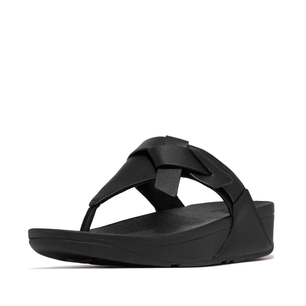 FITFLOP LULU FOLDED-KNOT LEATHER TOE-POST SANDALS