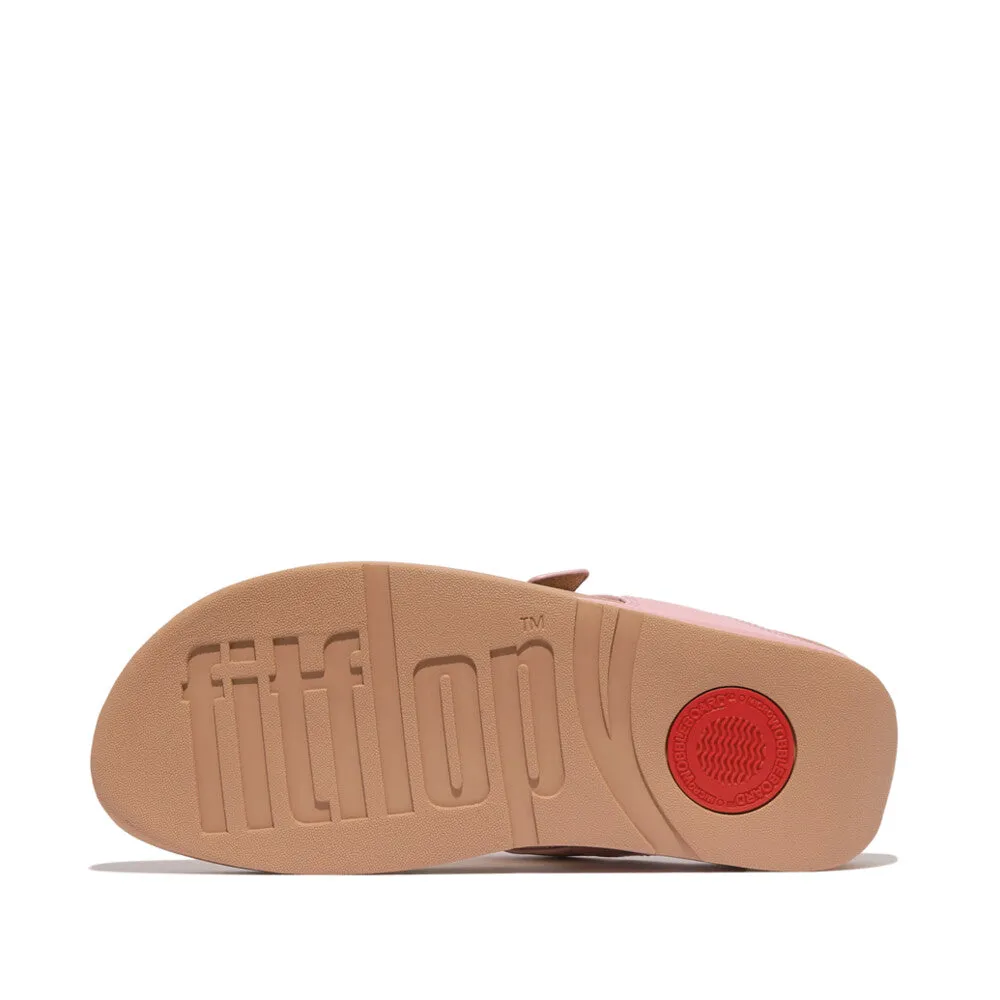 FITFLOP LULU FOLDED-KNOT LEATHER TOE-POST SANDALS
