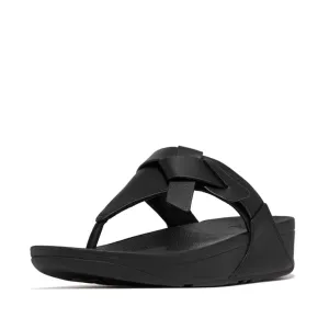 FITFLOP LULU FOLDED-KNOT LEATHER TOE-POST SANDALS