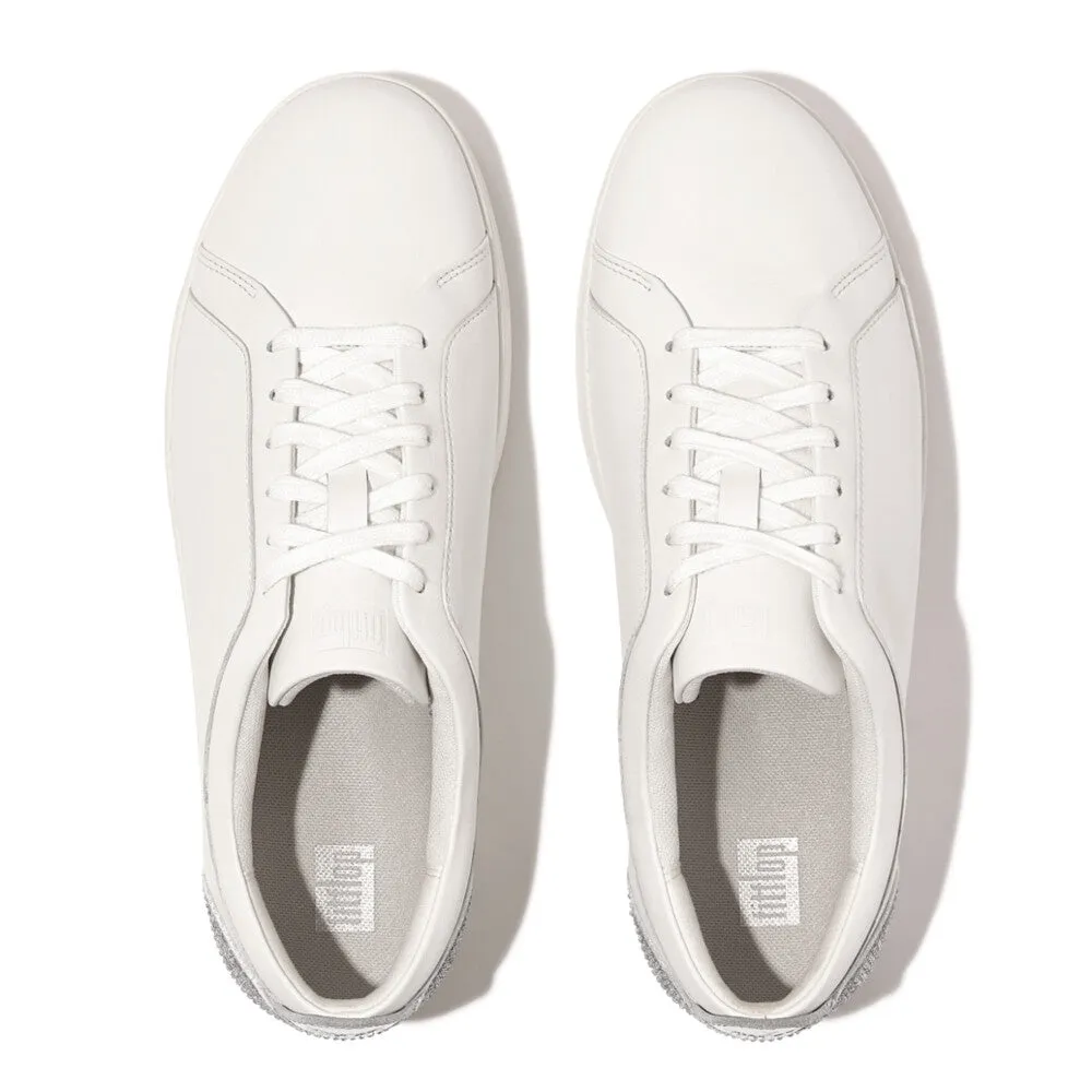 FITFLOP RALLY CRYSTAL-BACKTAB LEATHER SNEAKERS