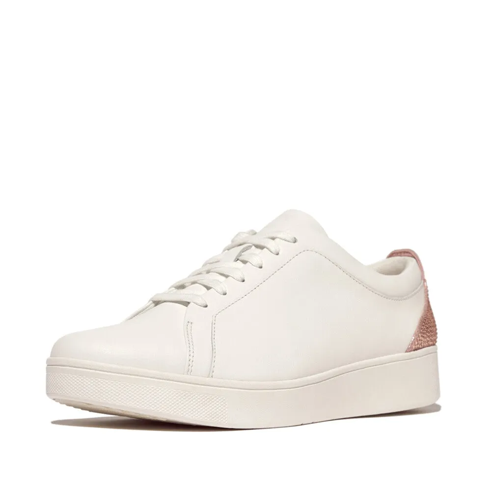 FITFLOP RALLY CRYSTAL-BACKTAB LEATHER SNEAKERS