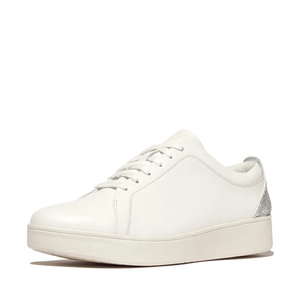 FITFLOP RALLY CRYSTAL-BACKTAB LEATHER SNEAKERS