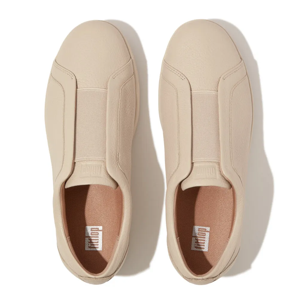 FITFLOP RALLY ELASTIC TUMBLED-LEATHER SLIP-ON SNEAKERS  (Women)