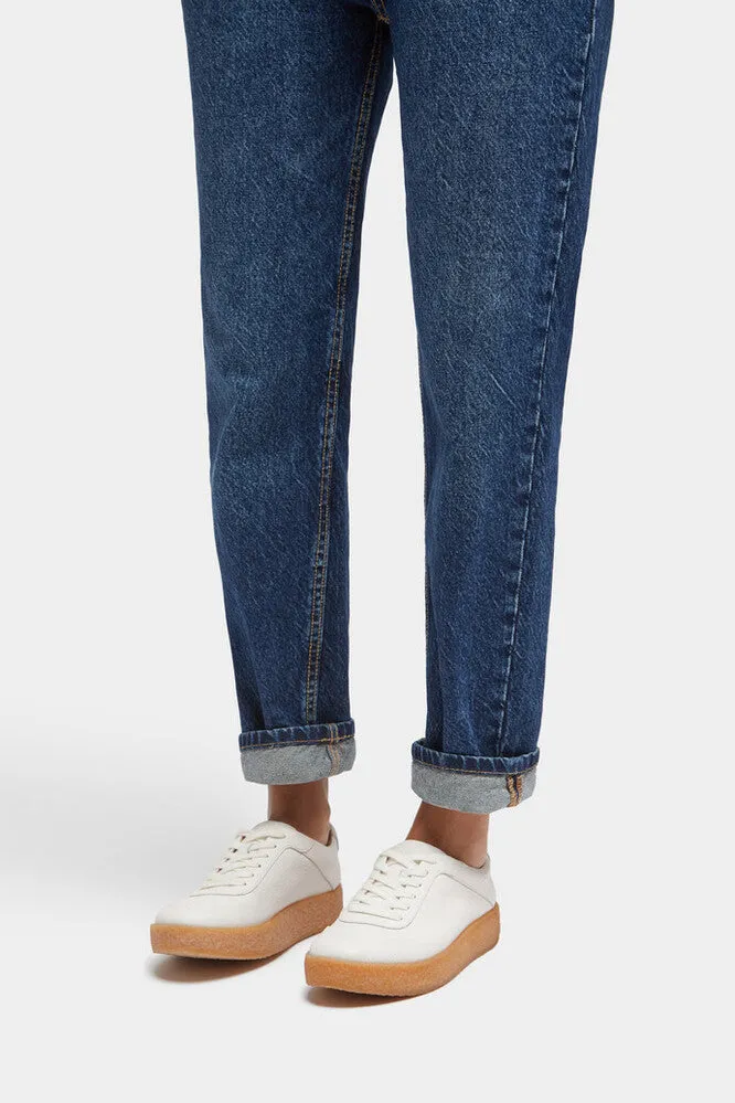FITFLOP RALLY TUMBLED-LEATHER CREPE SNEAKERS