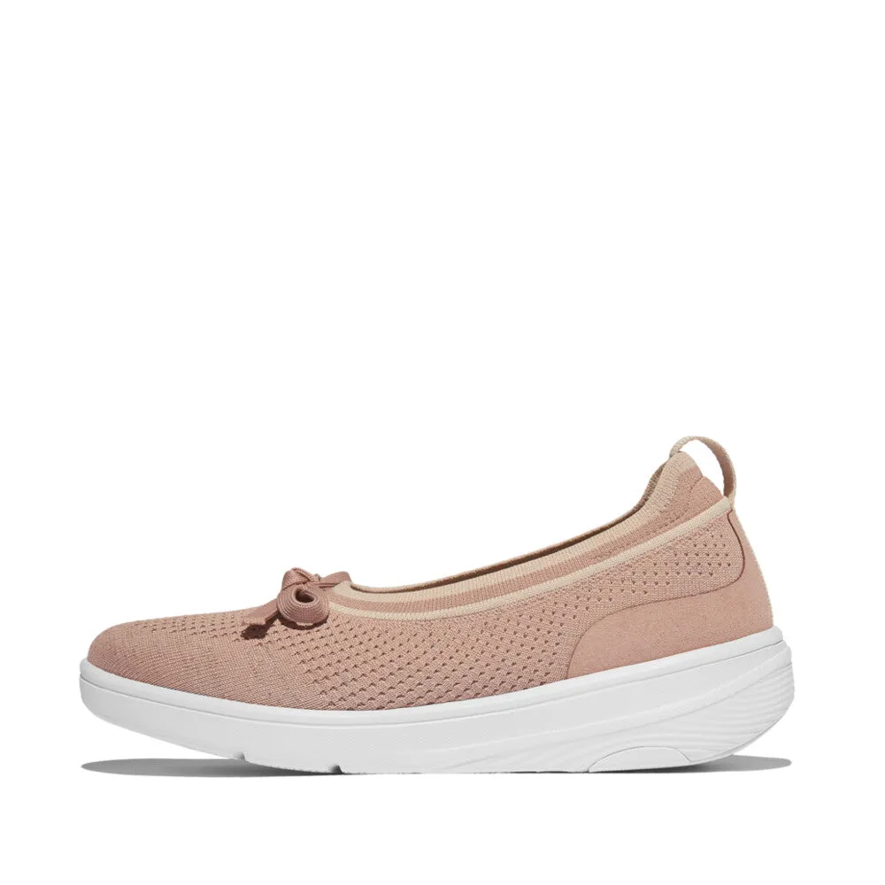 FITFLOP SUPER-Q BOW KNIT BALLET FLATS
