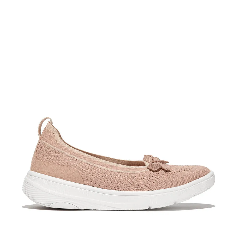 FITFLOP SUPER-Q BOW KNIT BALLET FLATS