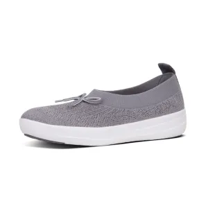 FITFLOP UBERKNIT BALLERINA WITH BOW - METALLIC WEAVE