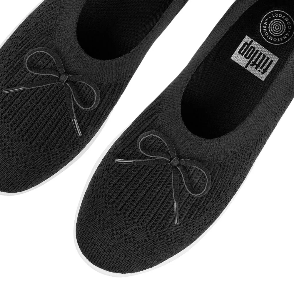 FITFLOP UBERKNIT SLIP-ON BALLERINA WITH BOW
