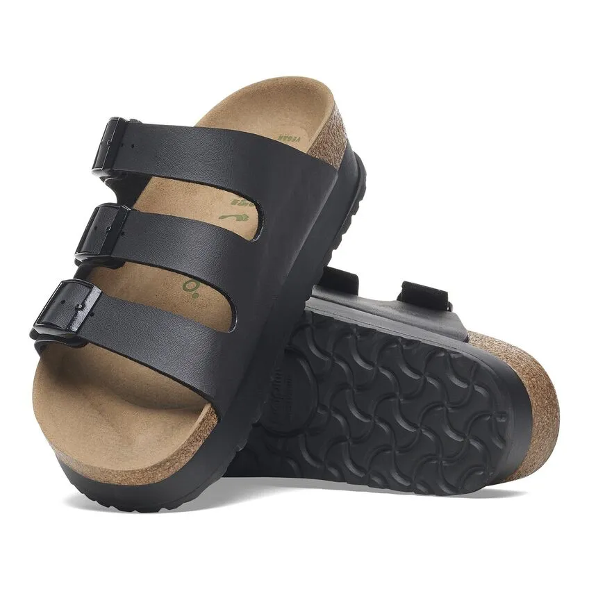 Florida III Platform Vegan - Black Birko-Flor||Florida III Platform vgane - Birko-flor noir