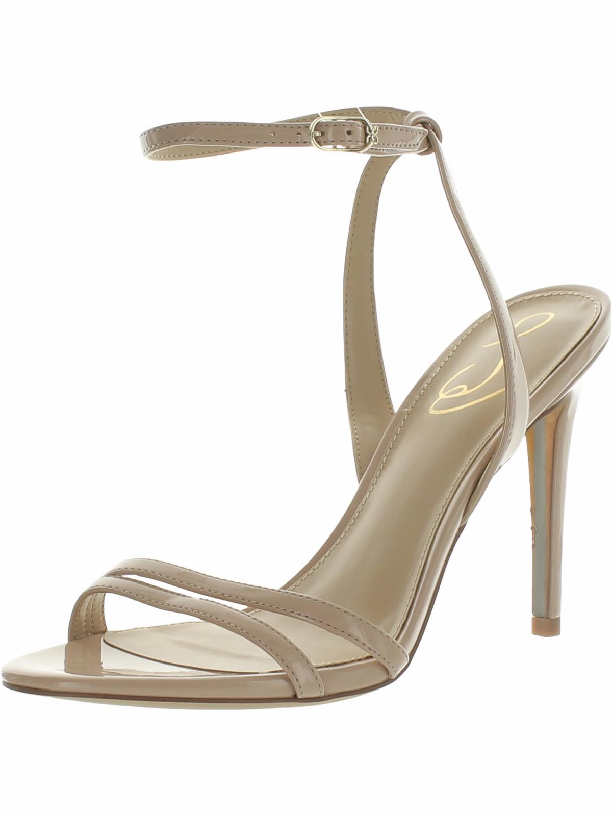 Gemmie Womens Patent Ankle Strap Heels