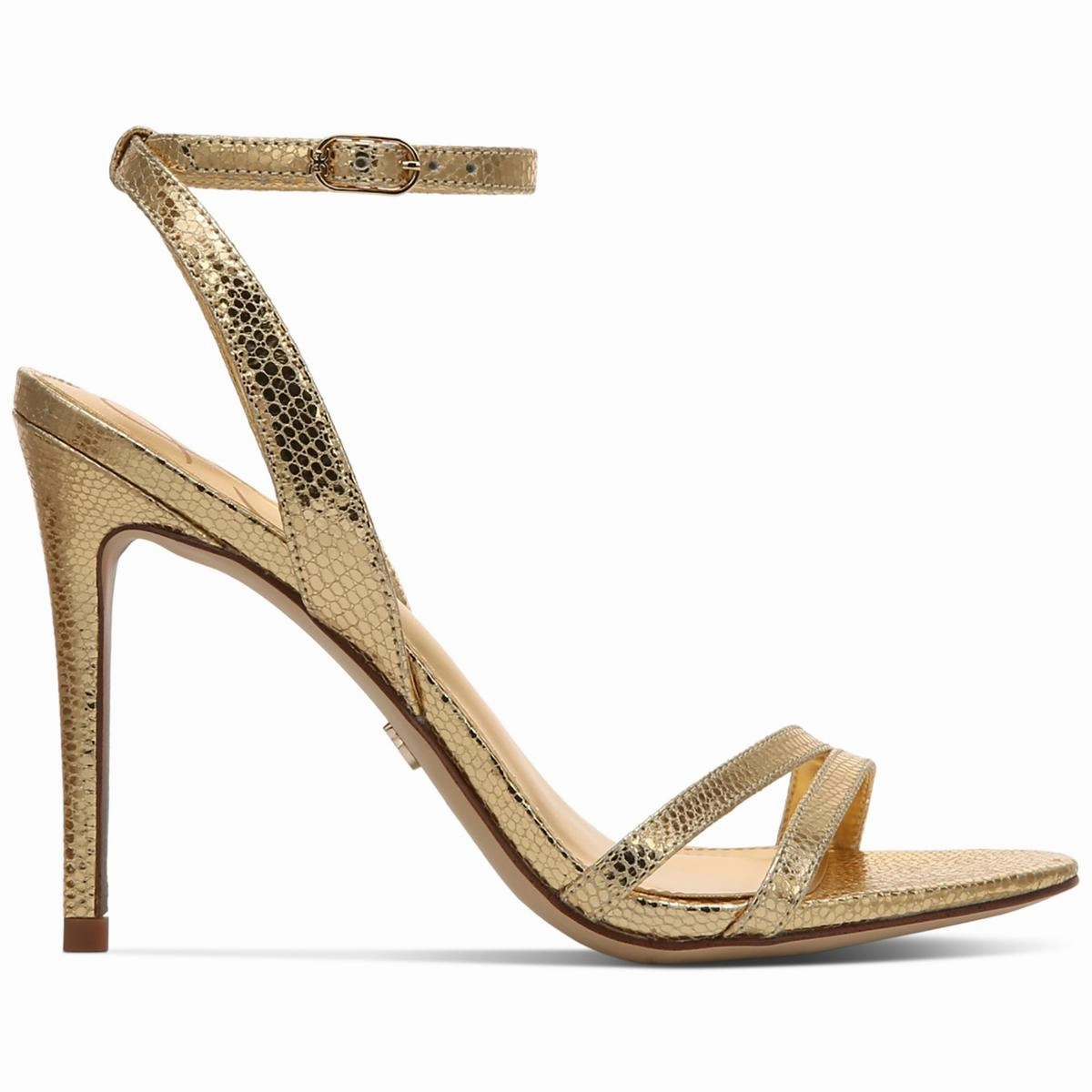 Gemmie Womens Patent Ankle Strap Heels