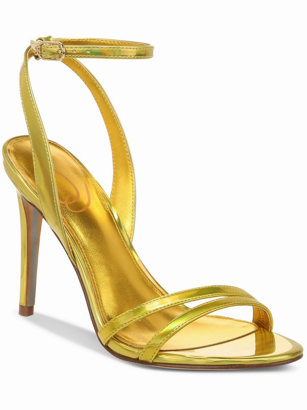 Gemmie Womens Patent Ankle Strap Heels