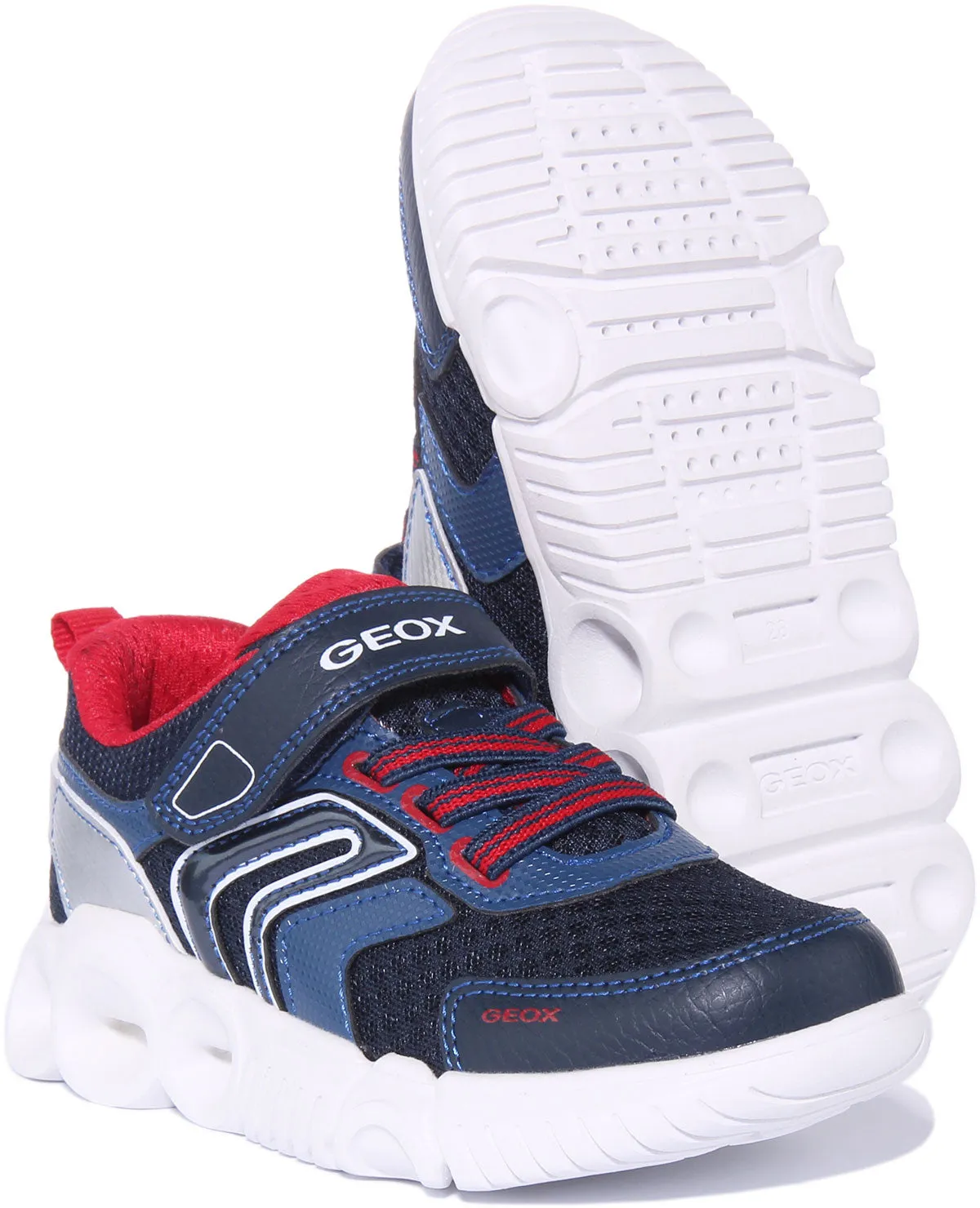 Geox J Wroom In Navy Red For Kids