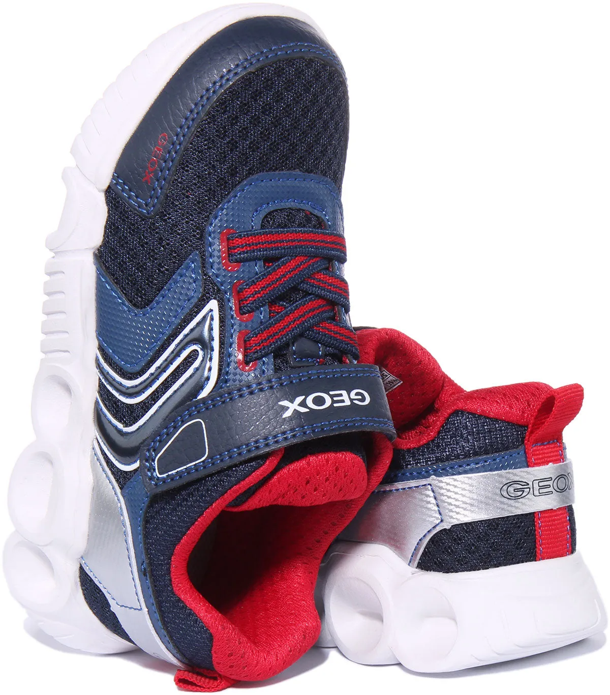 Geox J Wroom In Navy Red For Kids