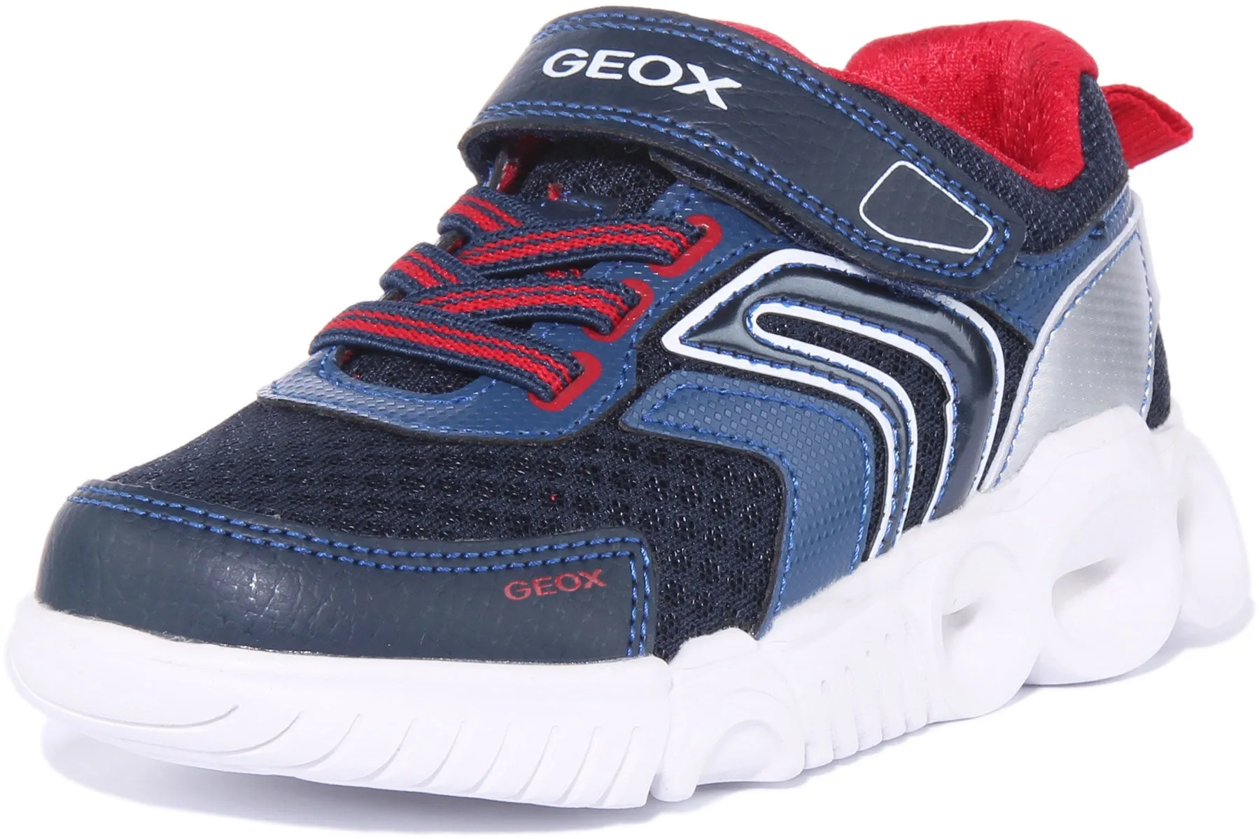 Geox J Wroom In Navy Red For Kids