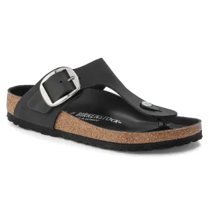 Gizeh Big Buckle - Black Oiled Leather||Gizeh grosses boucles - Cuir huil noir