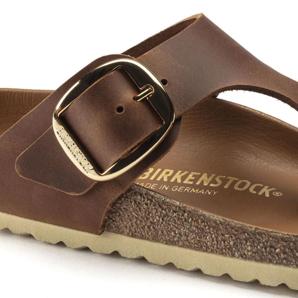 Gizeh Big Buckle - Cognac Oiled Leather||Gizeh grosses boucles - Cuir huil cognac