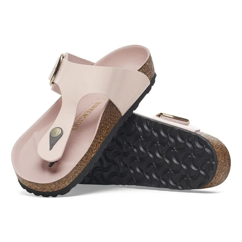 Gizeh Big Buckle - High Shine Light Rose Leather||Gizeh grosses boucles - Cuir trs brillant rose ple