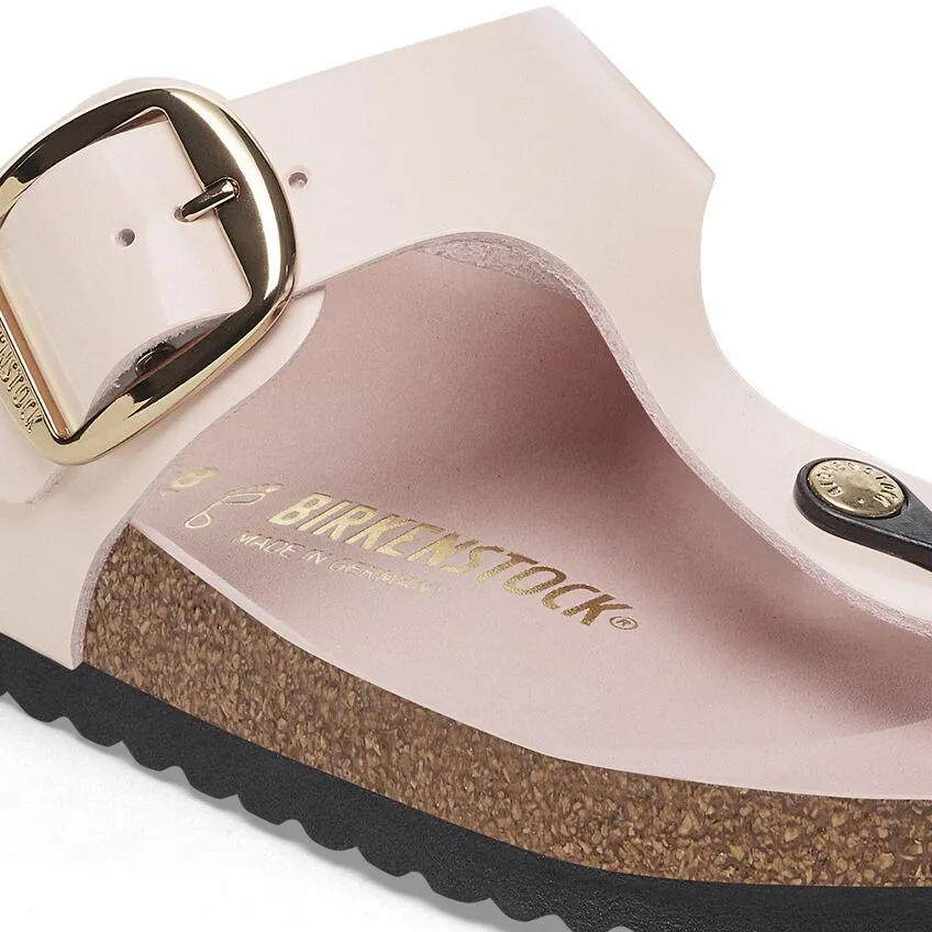 Gizeh Big Buckle - High Shine Light Rose Leather||Gizeh grosses boucles - Cuir trs brillant rose ple