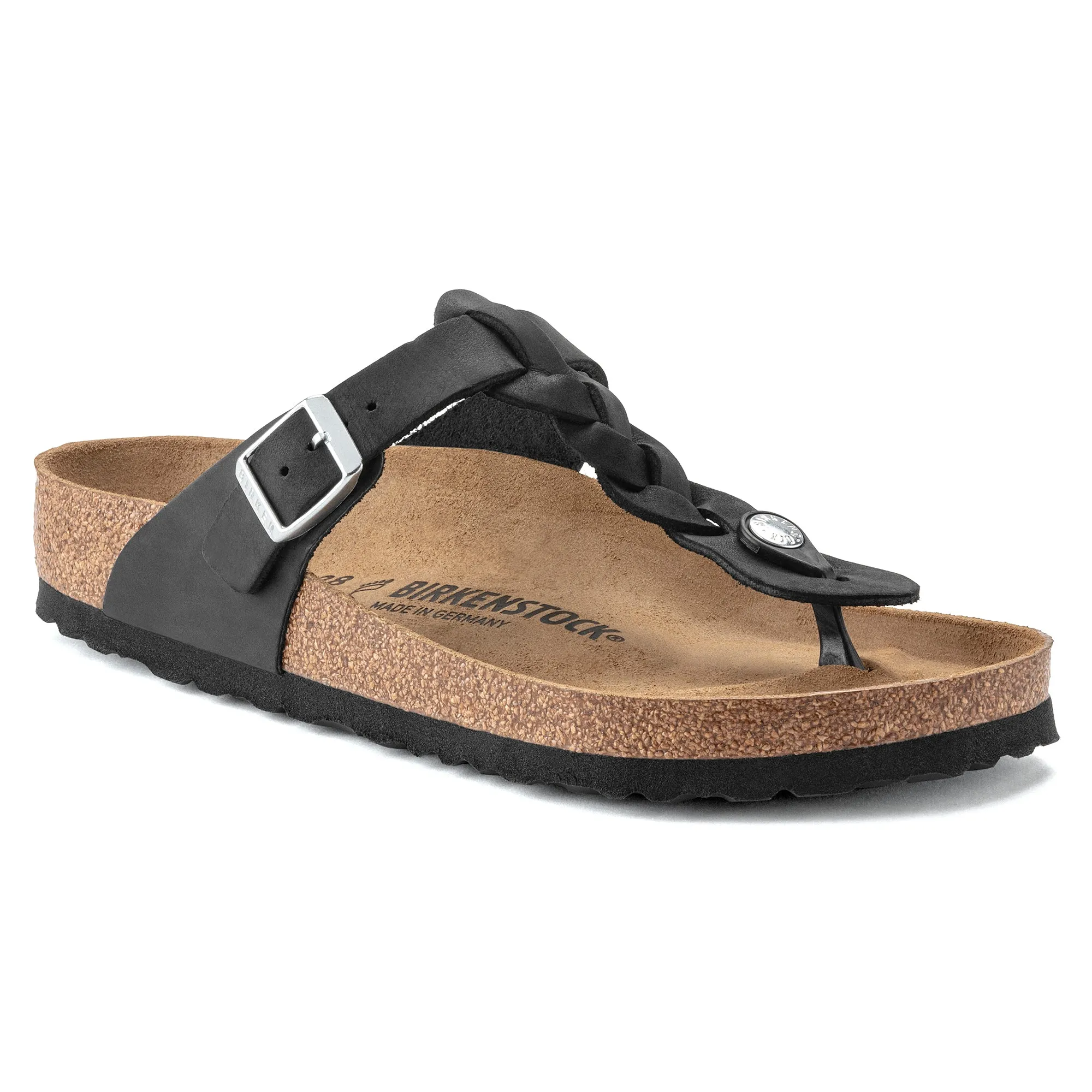Gizeh Braided - Black Oiled Leather||Gizeh tresse -  Cuir huil noir