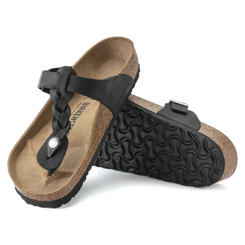 Gizeh Braided - Black Oiled Leather||Gizeh tresse -  Cuir huil noir