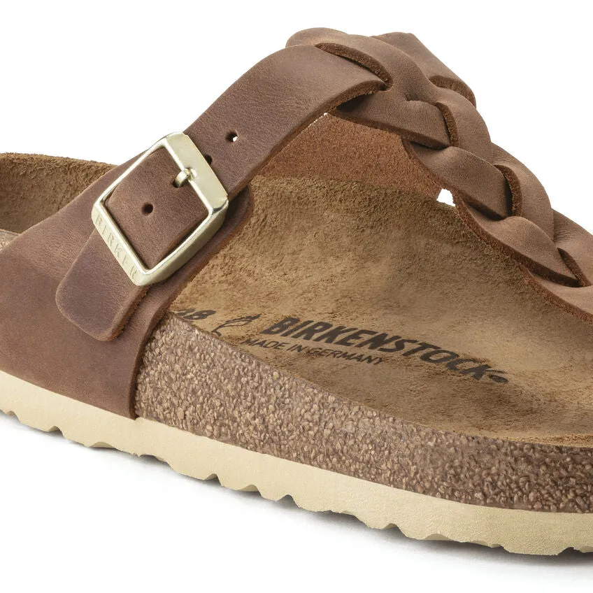 Gizeh Braided - Cognac Oiled Leather||Gizeh tresse -  Cuir huil cognac