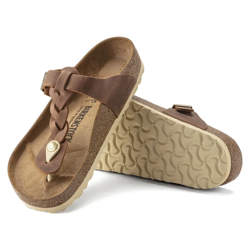 Gizeh Braided - Cognac Oiled Leather||Gizeh tresse -  Cuir huil cognac
