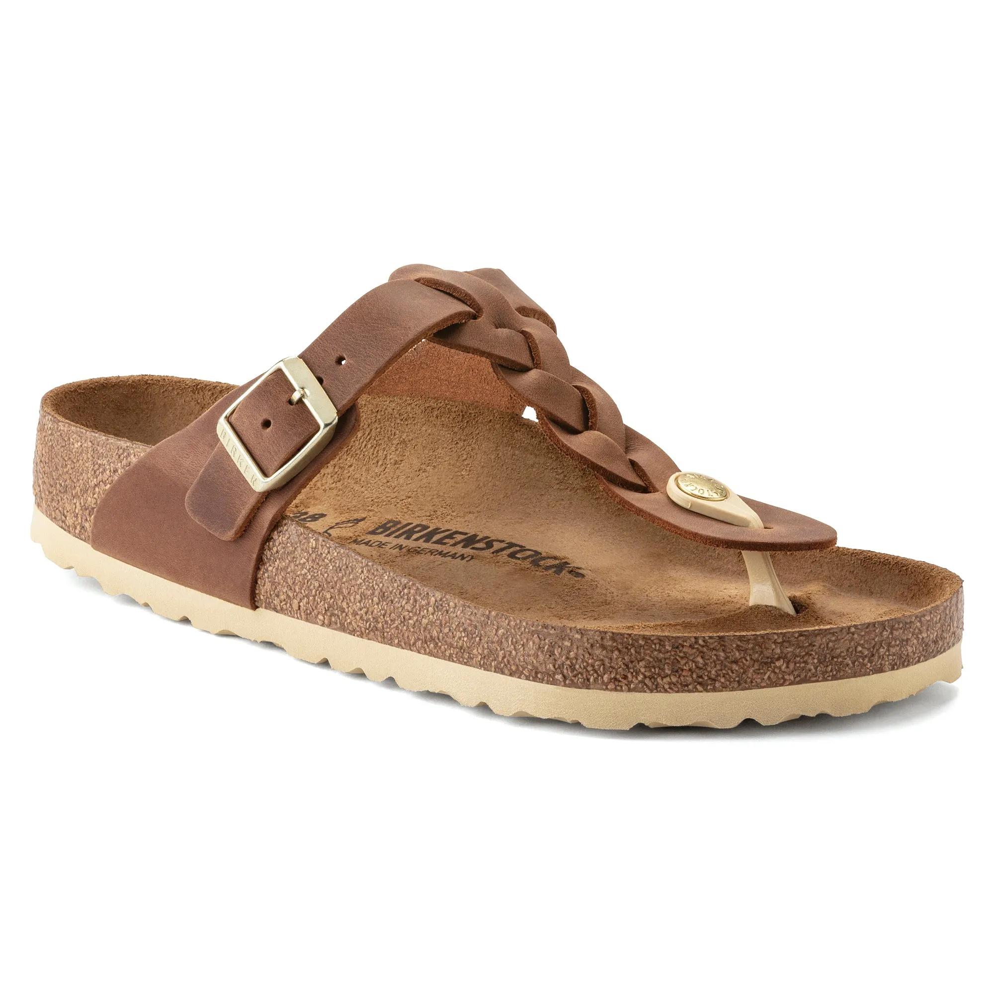 Gizeh Braided - Cognac Oiled Leather||Gizeh tresse -  Cuir huil cognac